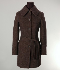 Wool cloth jacket with small fir tree design