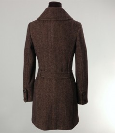 Wool cloth jacket with small fir tree design