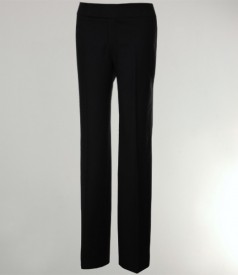 Black wool cloth trousers
