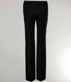 Black wool cloth trousers