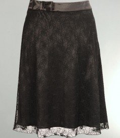 Black lace skirt lined with satin