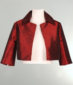 Dark red taffeta bolero