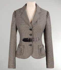 Pepita jacket with black outfit
