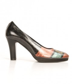Art manually painted black lacquered leather Astore shoes