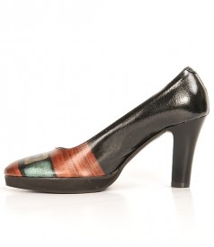 Art manually painted black lacquered leather Astore shoes