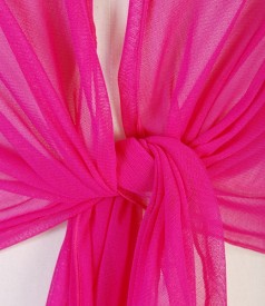 Cyclamen elastic tulle bolero