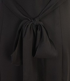 Black veil dress with bow