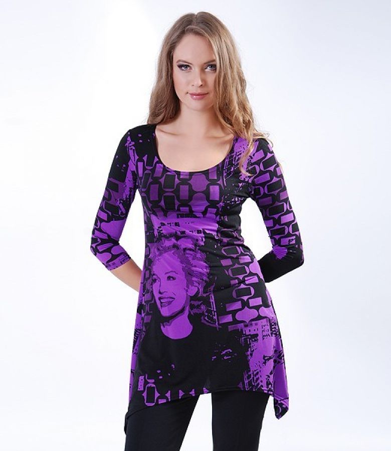 Bluza evazata cu imprimeu Marilyn Monroe