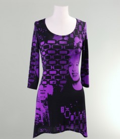 Bluza evazata cu imprimeu Marilyn Monroe