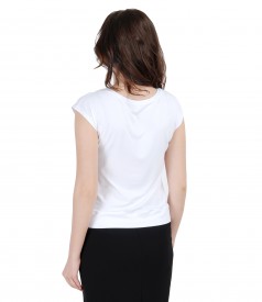 Jersey t-shirt with cap sleeves