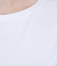 Plain jersey top with dropped shoulders