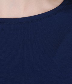Plain jersey top with dropped shoulders