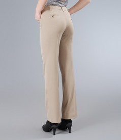Beige office pants with pockets