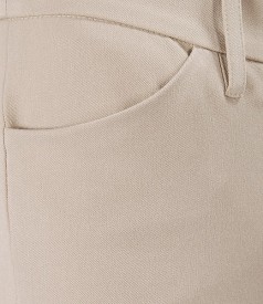 Beige office pants with pockets