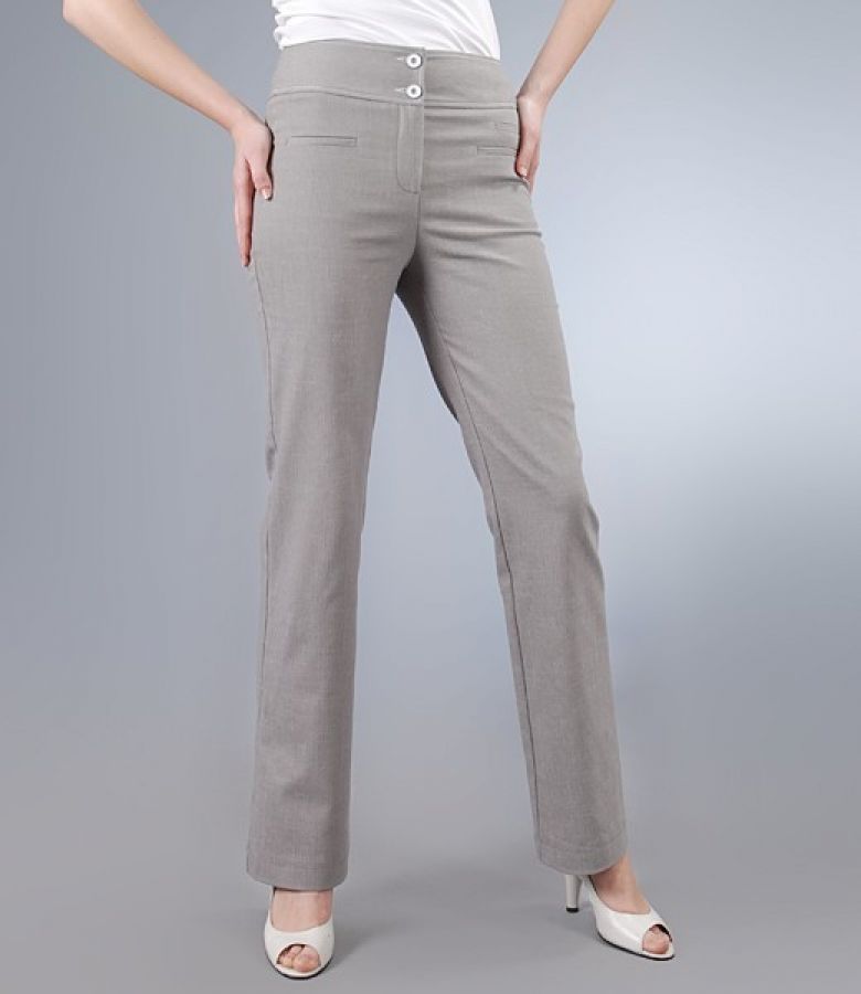 Cotton pants with elastic stitches gray YOKKO