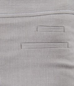 Cotton pants with elastic stitches