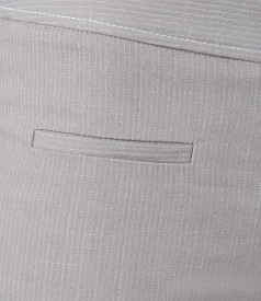 Cotton pants with elastic stitches