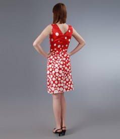 Rochie eleganta cu buline si funda sub bust