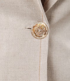Linen beige jacket with pockets