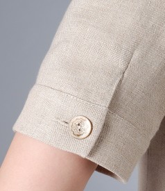 Linen beige jacket with pockets