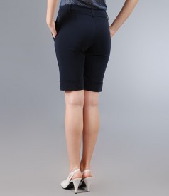Navy shorts with cuffs