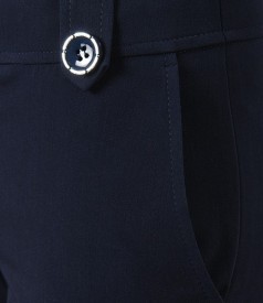 Navy shorts with cuffs