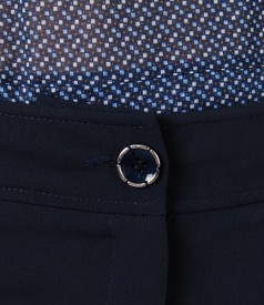 Navy shorts with cuffs