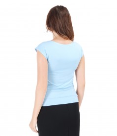 Jersey t-shirt with cap sleeves