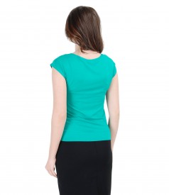 Plain jersey top with dropped shoulders
