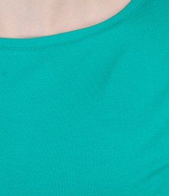Plain jersey top with dropped shoulders