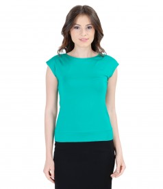 Plain jersey top with dropped shoulders