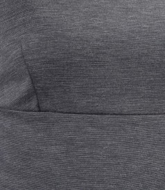 Grey elastic jersey dress