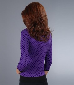 Jersey t-shirt with velvet small knot