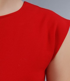 Red thick jersey dress