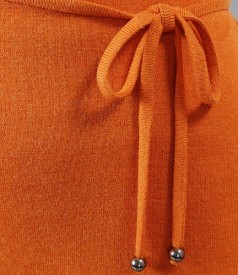 Orange jersey t-shirt with collar