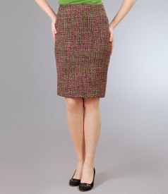 Skirt in multicolored loops with green thread