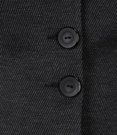 Black elastic fabric jacket with gray insert