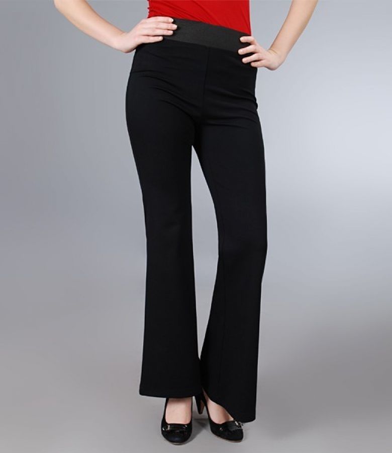 Thick elastic jersey flared pants