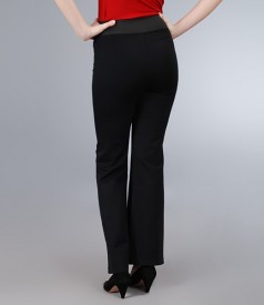 Thick elastic jersey flared pants