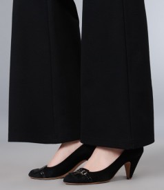 Thick elastic jersey flared pants