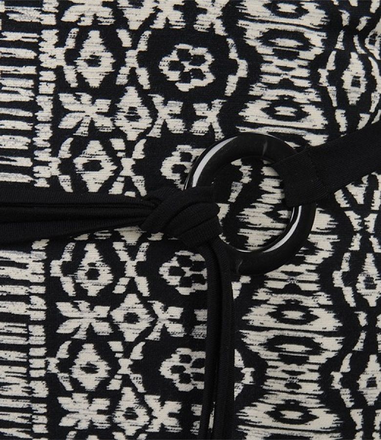 Graphic print top with waist tie
