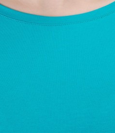 Elastic jersey t-shirt with fins