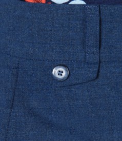 Blue office virgin wool trousers