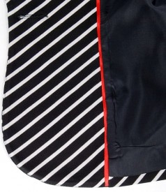 Jacket of elastic jersey white-black