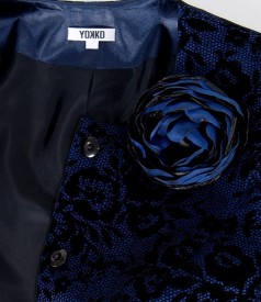 Jacket with velvet floral print