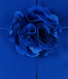 Elegant blue jacket with flower