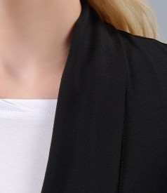 Jersey blouse with shawl collar