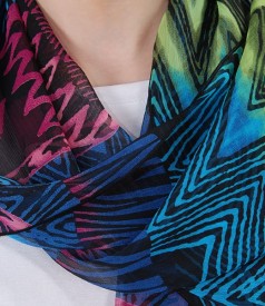 Printed crepe veil scarf