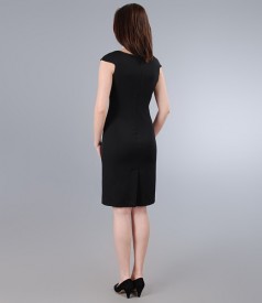 Black office dress with fins