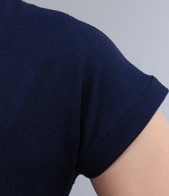 Elastic jersey t-shirt with cuffs